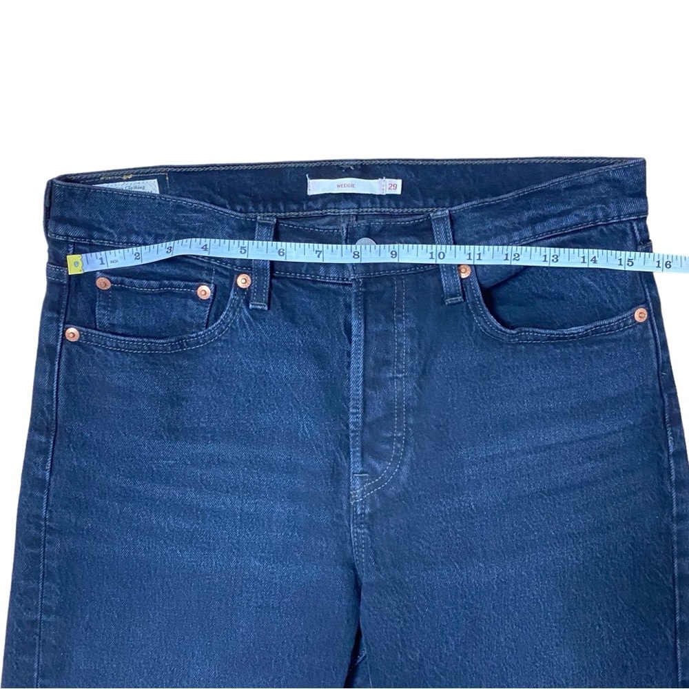 Levi's Wedgie High-Rise Skinny Fit Jeans Cotton Dark Wash Button Fly‎ Size 29 - Picture 9 of 11